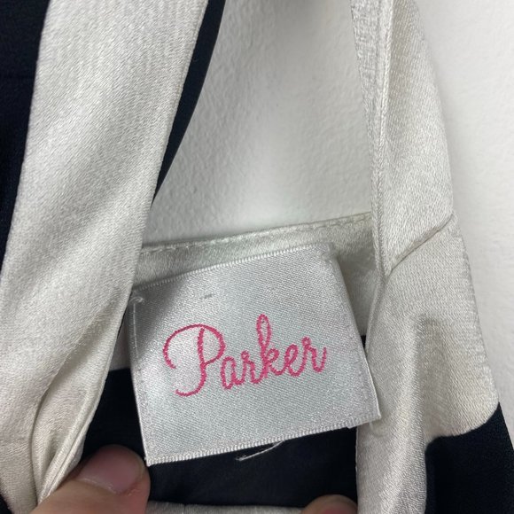 PARKER Black & White Sleeveless Strappy Shorts Romper Size Medium M - Picture 8 of 16